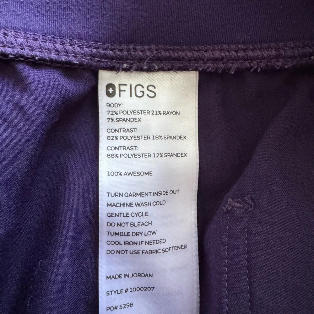 FIGS Scrubs Set Purple XL Top & XL Jogger Pants Technical Collection - Picture 8 of 8